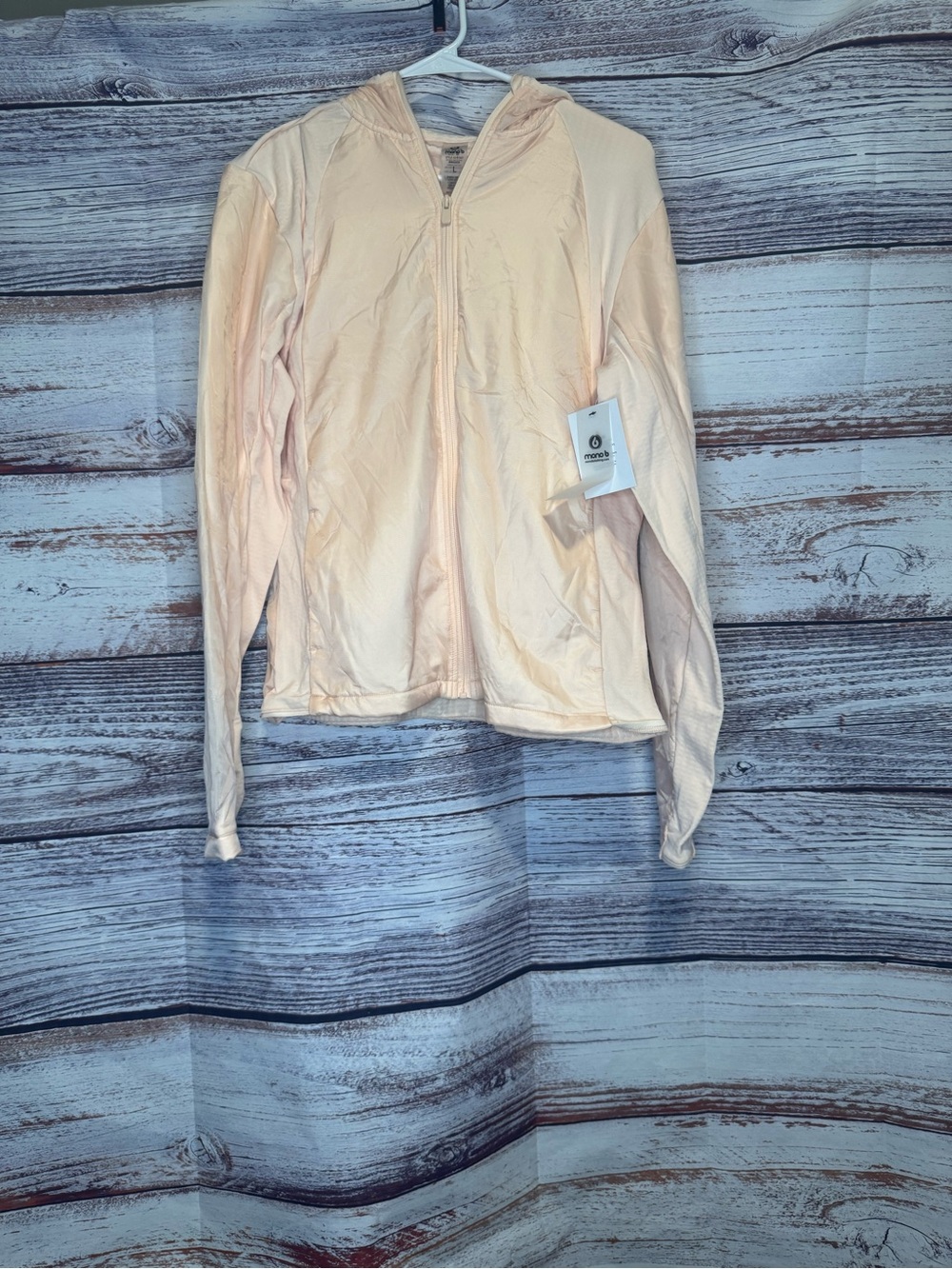 Mono B Solid Jacquard Fleece Active Jacket, large, new